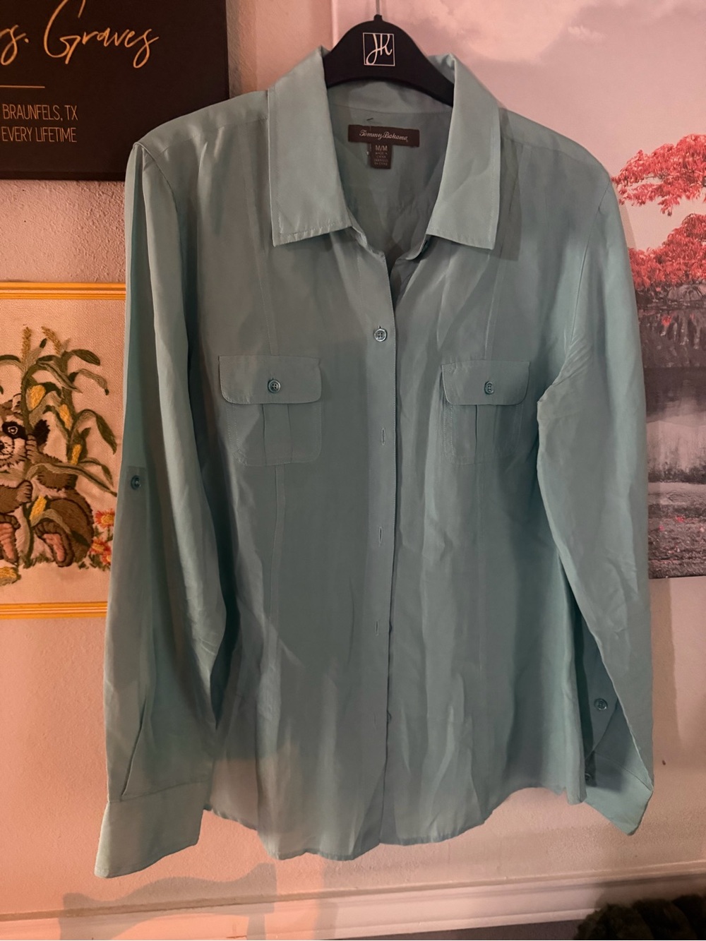 Tommy Bahama Men's Button-Down Shirt in Seafoam Green